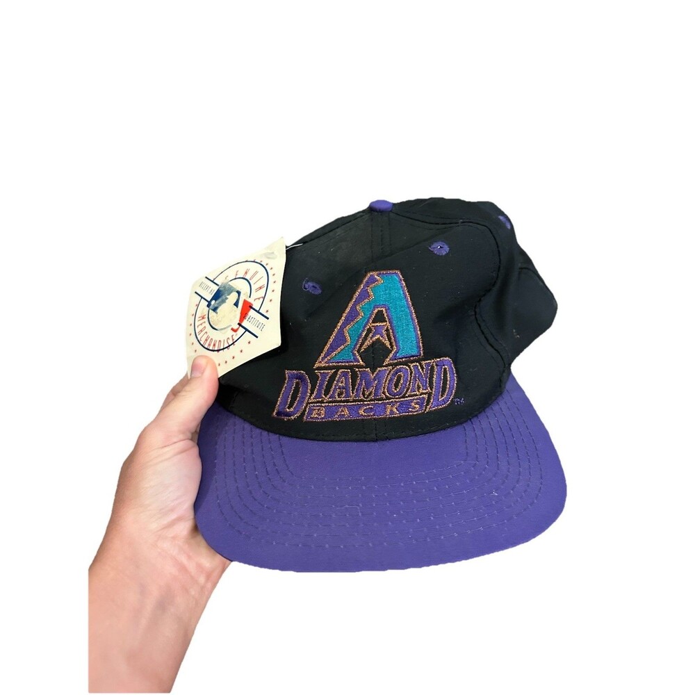 Vintage 90s MLB Arizona Diamondbacks Baseball Logo 7 Snapback Hat Cap NWT